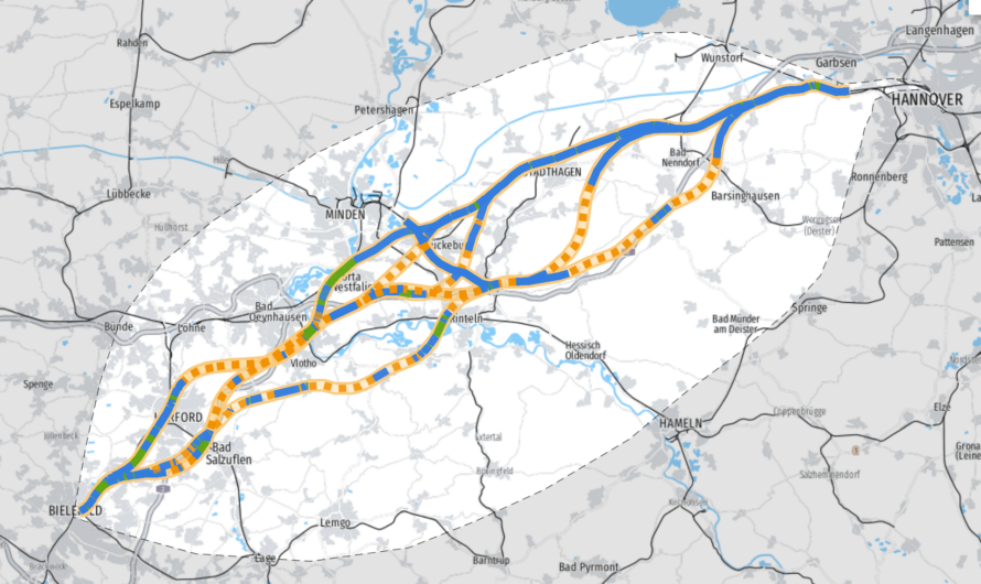 Trassenkorridore für Hannover – Bielefeld veröffentlicht