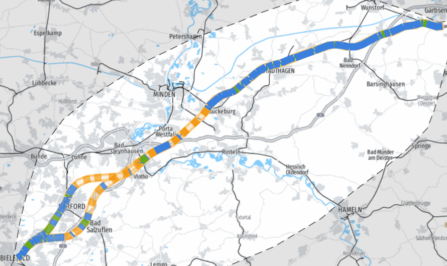 Trassenkorridore Hannover – Bielefeld: V3 und V4